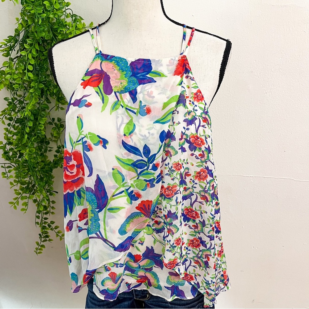 Maeve Anthropologie Mixed Floral Print St Lucia Tank Top Medium